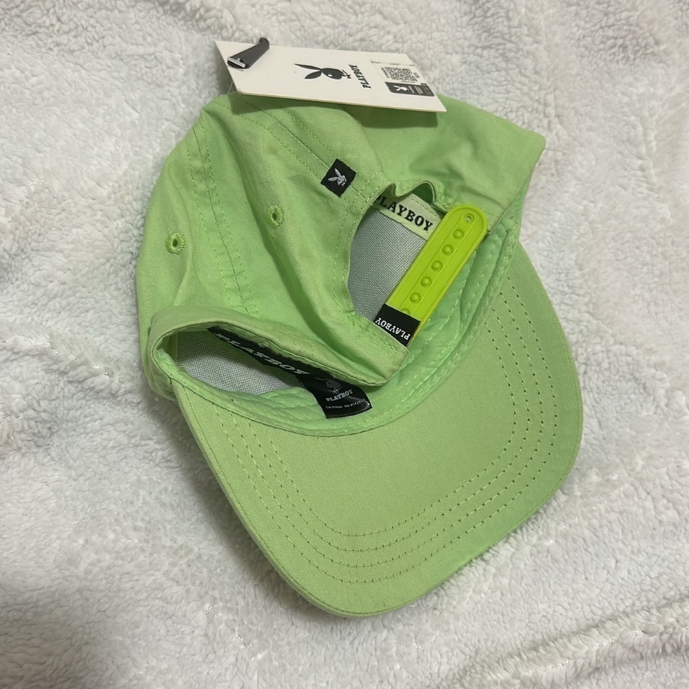 Green Playboy Bunny Snap Back Hat - Picture 3 of 4
